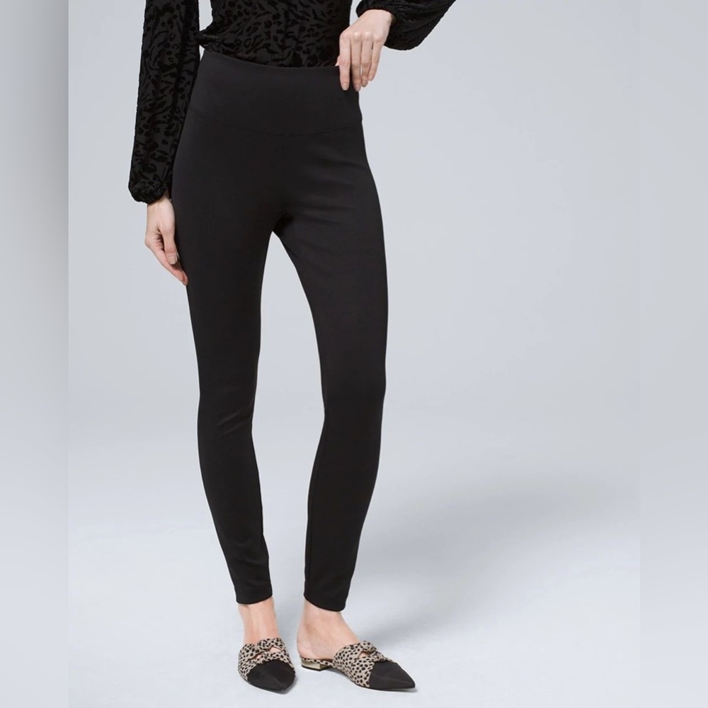 White House Black Market Women’s Scuba Knit‎ Runway Black Leggings Size 14